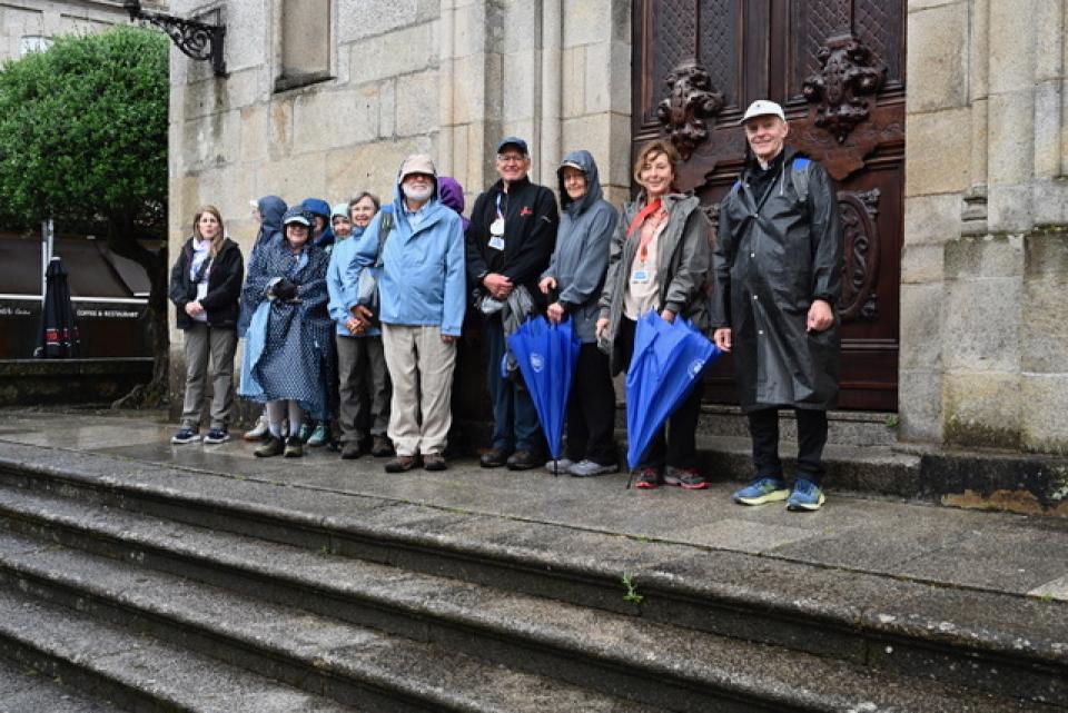 Our group of pilgrims before Mass in Perrino this morning